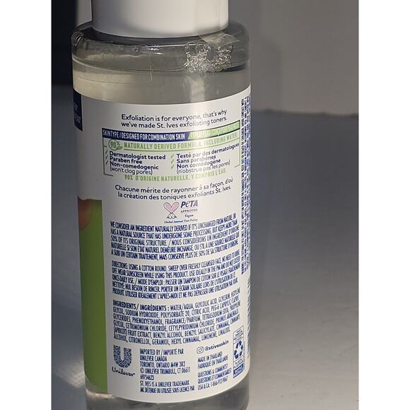 St. Ives Fragrance Free BHA Exfoliating Toner 6.68 Oz New - Picture 4 of 6